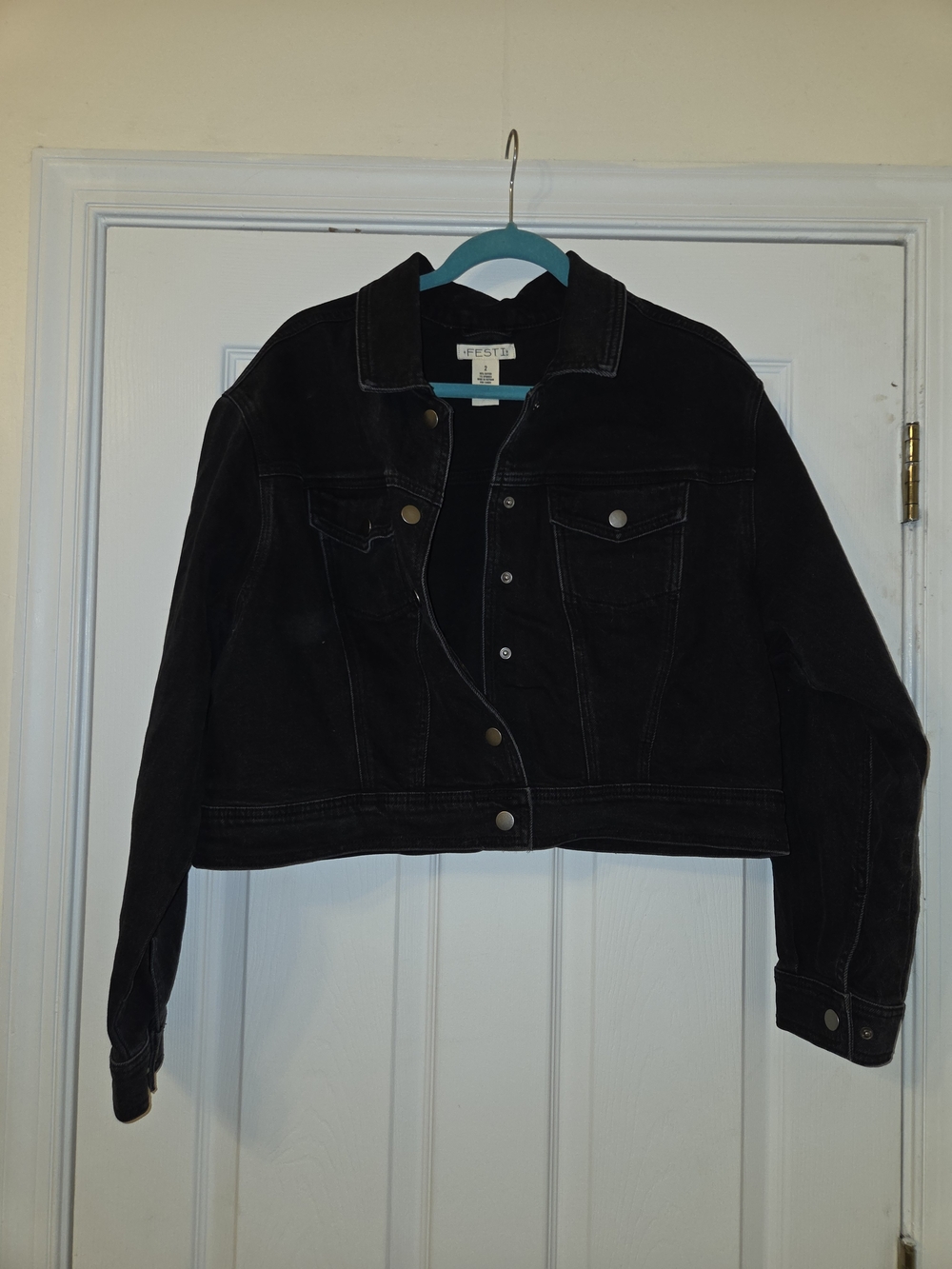 torrid Black Cropped Denim Jacket
